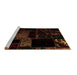 Sideview of Machine Washable Abstract Brown Modern Rug, wshabs1958brn