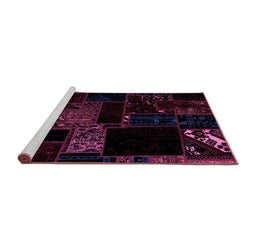 Sideview of Machine Washable Abstract Purple Modern Area Rugs, wshabs1958pur