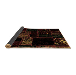 Sideview of Abstract Brown Modern Rug, abs1958brn
