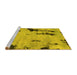 Sideview of Machine Washable Abstract Yellow Modern Rug, wshabs1959yw