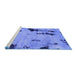 Sideview of Machine Washable Abstract Blue Modern Rug, wshabs1959blu