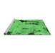 Sideview of Machine Washable Abstract Emerald Green Modern Area Rugs, wshabs1959emgrn