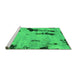 Sideview of Machine Washable Abstract Green Modern Area Rugs, wshabs1959grn