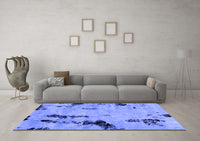 Machine Washable Abstract Blue Modern Rug, wshabs1959blu