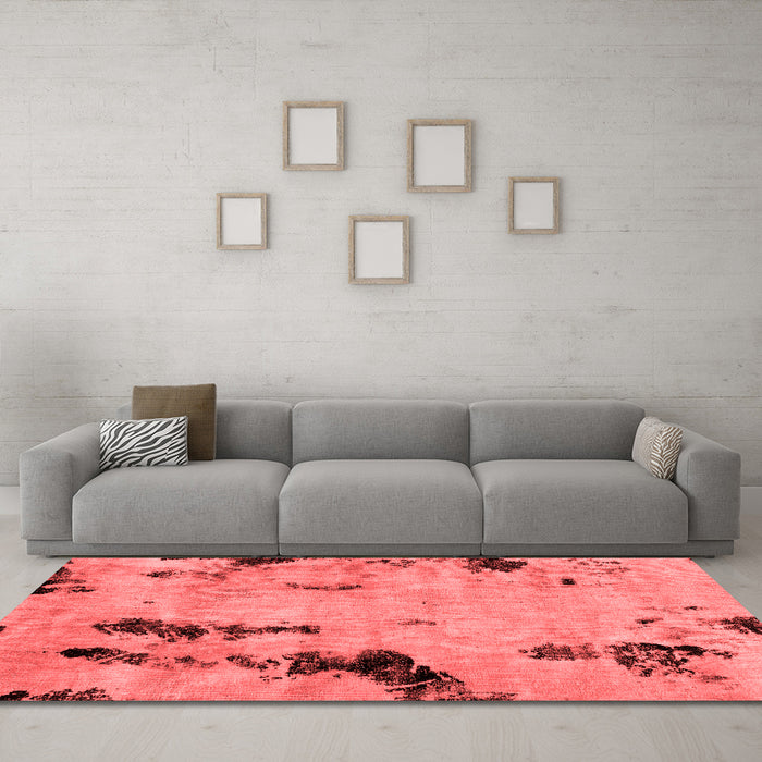 Modern Red Washable Rugs