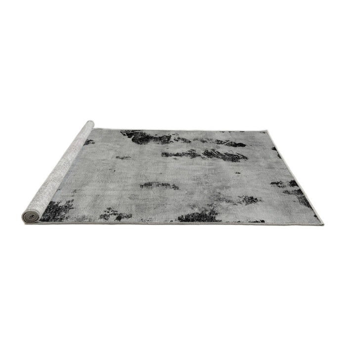 Sideview of Machine Washable Abstract Gray Modern Rug, wshabs1959gry