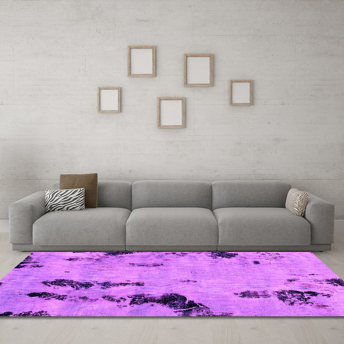 Machine Washable Abstract Pink Modern Rug in a Living Room, wshabs1959pnk