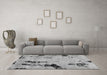 Machine Washable Abstract Gray Modern Rug in a Living Room,, wshabs1959gry