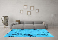 Machine Washable Abstract Light Blue Modern Rug, wshabs1959lblu