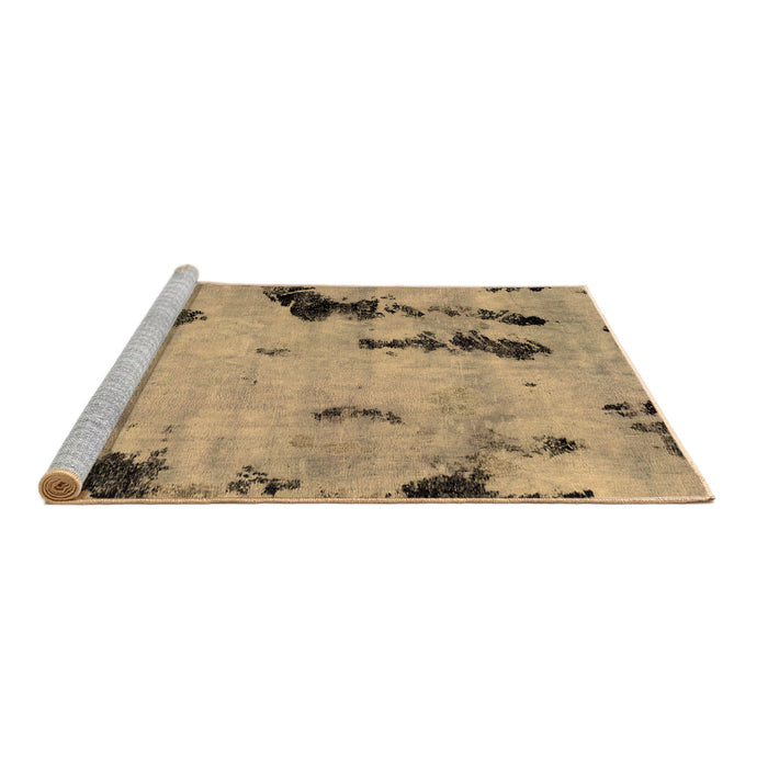 Sideview of Machine Washable Abstract Brown Modern Rug, wshabs1959brn
