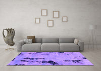 Machine Washable Abstract Purple Modern Rug, wshabs1959pur