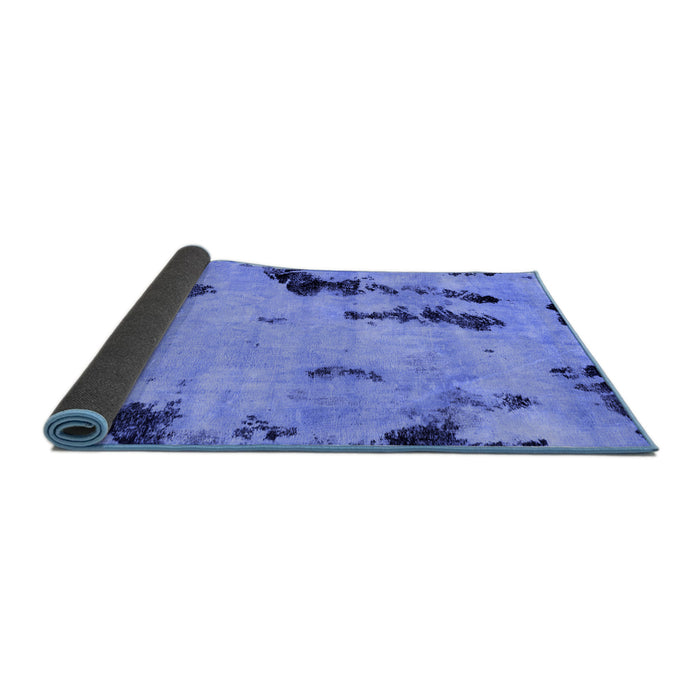 Sideview of Abstract Blue Modern Rug, abs1959blu