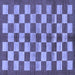 Square Checkered Blue Modern Rug, abs195blu