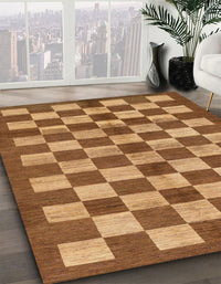 Abstract Orange Checkered Rug, abs195