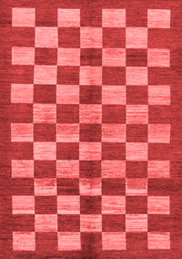 Checkered Red Modern Rug, abs195red