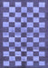 Machine Washable Checkered Blue Modern Rug, wshabs195blu