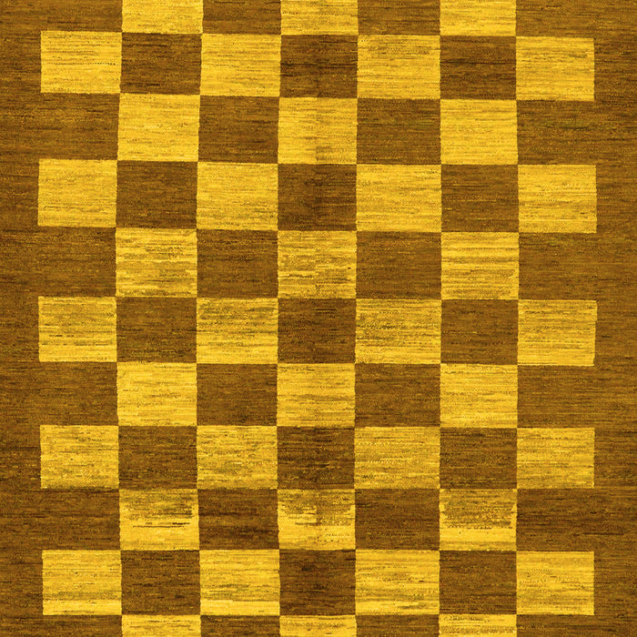 Machine Washable Checkered Yellow Modern Rug, wshabs195yw