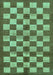 Machine Washable Checkered Turquoise Modern Area Rugs, wshabs195turq