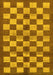 Checkered Yellow Modern Rug, abs195yw