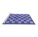 Sideview of Machine Washable Checkered Blue Modern Rug, wshabs195blu