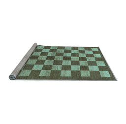 Sideview of Machine Washable Checkered Light Blue Modern Rug, wshabs195lblu