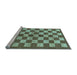 Sideview of Machine Washable Checkered Light Blue Modern Rug, wshabs195lblu