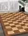 Abstract Orange Checkered Rug in Family Room, abs195