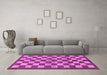 Machine Washable Checkered Purple Modern Area Rugs in a Living Room, wshabs195pur
