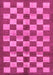 Machine Washable Checkered Pink Modern Rug, wshabs195pnk