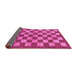 Sideview of Checkered Pink Modern Rug, abs195pnk