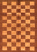 Machine Washable Checkered Orange Modern Area Rugs, wshabs195org