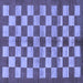 Square Machine Washable Checkered Blue Modern Rug, wshabs195blu