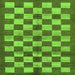 Square Checkered Green Modern Rug, abs195grn