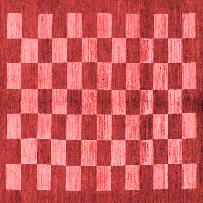 Machine Washable Checkered Red Modern Rug, wshabs195red