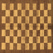 Square Machine Washable Checkered Brown Modern Rug, wshabs195brn