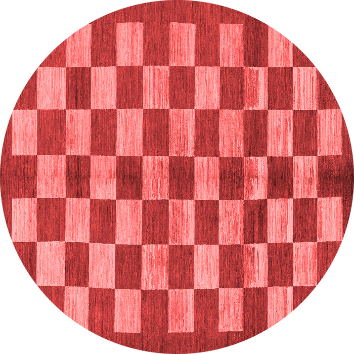 Machine Washable Checkered Red Modern Rug, wshabs195red