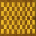 Square Machine Washable Checkered Yellow Modern Rug, wshabs195yw