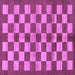 Square Machine Washable Checkered Purple Modern Area Rugs, wshabs195pur