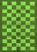 Machine Washable Checkered Green Modern Area Rugs, wshabs195grn