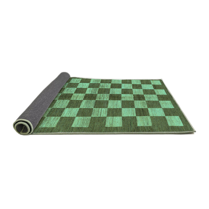 Sideview of Checkered Turquoise Modern Rug, abs195turq
