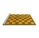 Sideview of Machine Washable Checkered Yellow Modern Rug, wshabs195yw