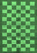 Machine Washable Checkered Emerald Green Modern Area Rugs, wshabs195emgrn
