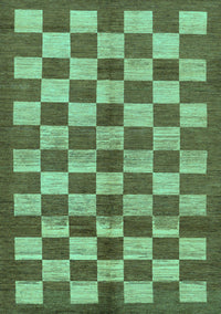 Checkered Turquoise Modern Rug, abs195turq