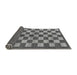 Sideview of Checkered Gray Modern Rug, abs195gry