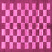 Square Machine Washable Checkered Pink Modern Rug, wshabs195pnk