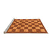 Sideview of Machine Washable Checkered Orange Modern Area Rugs, wshabs195org