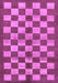 Machine Washable Checkered Purple Modern Area Rugs, wshabs195pur