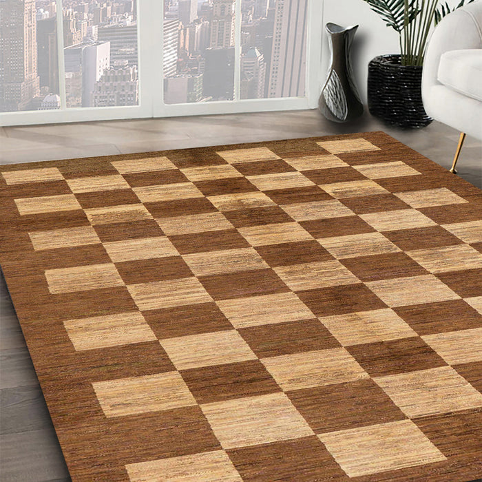 Machine Washable Abstract Orange Rug in a Family Room, wshabs195