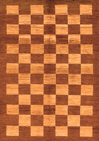 Checkered Orange Modern Rug, abs195org