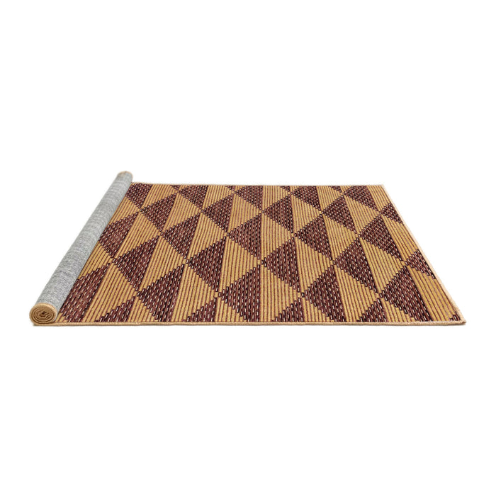 Sideview of Machine Washable Abstract Fire Brick Red Rug, wshabs196